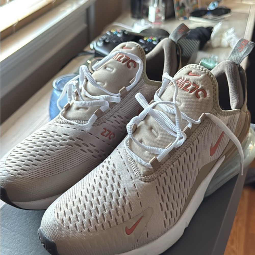Nike Air Max 270 Light Brown with Red Accents